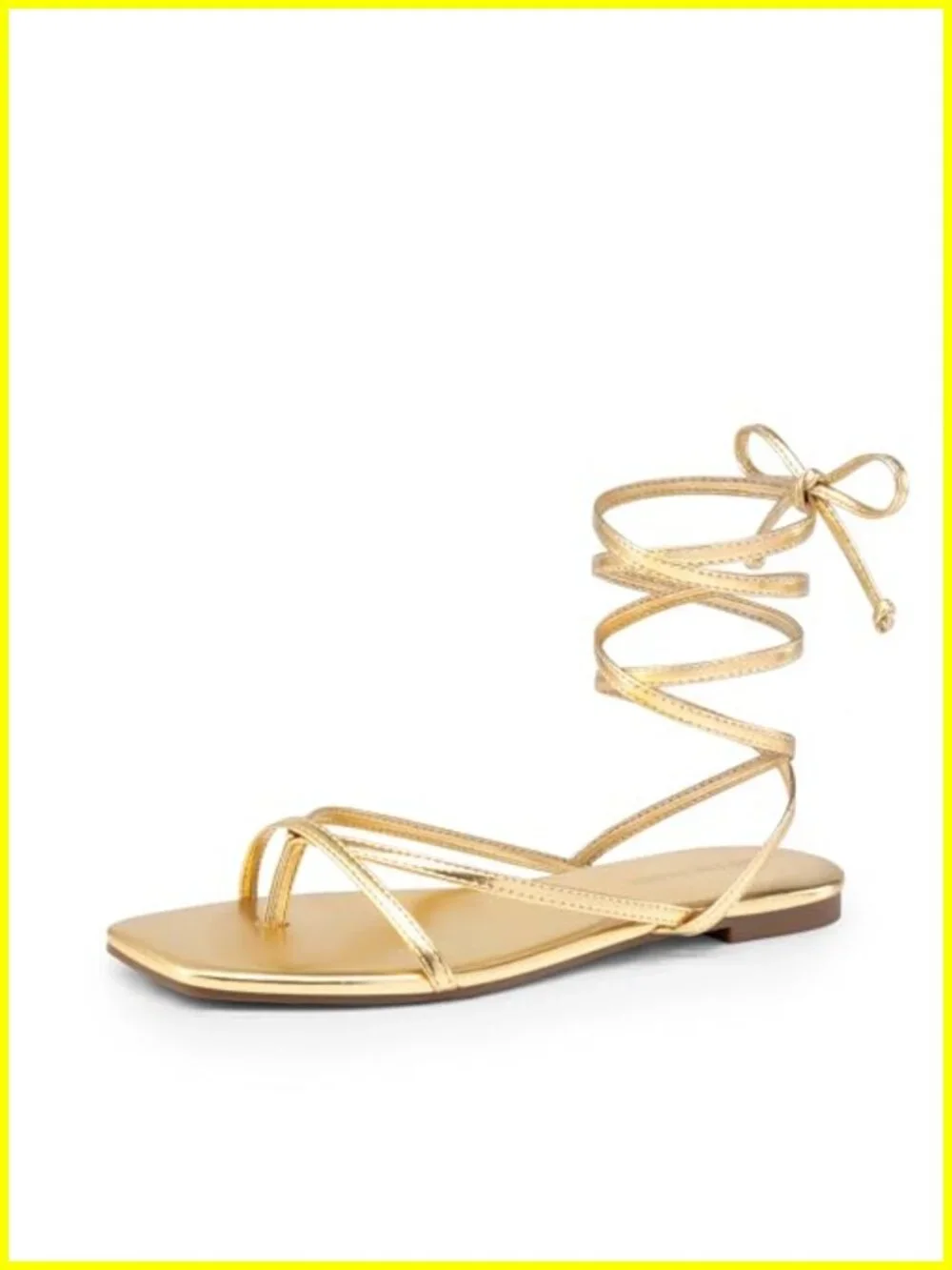 Strappy Lace Up Flat Sandals Women's Cushioned Gladiator Summer Shoes